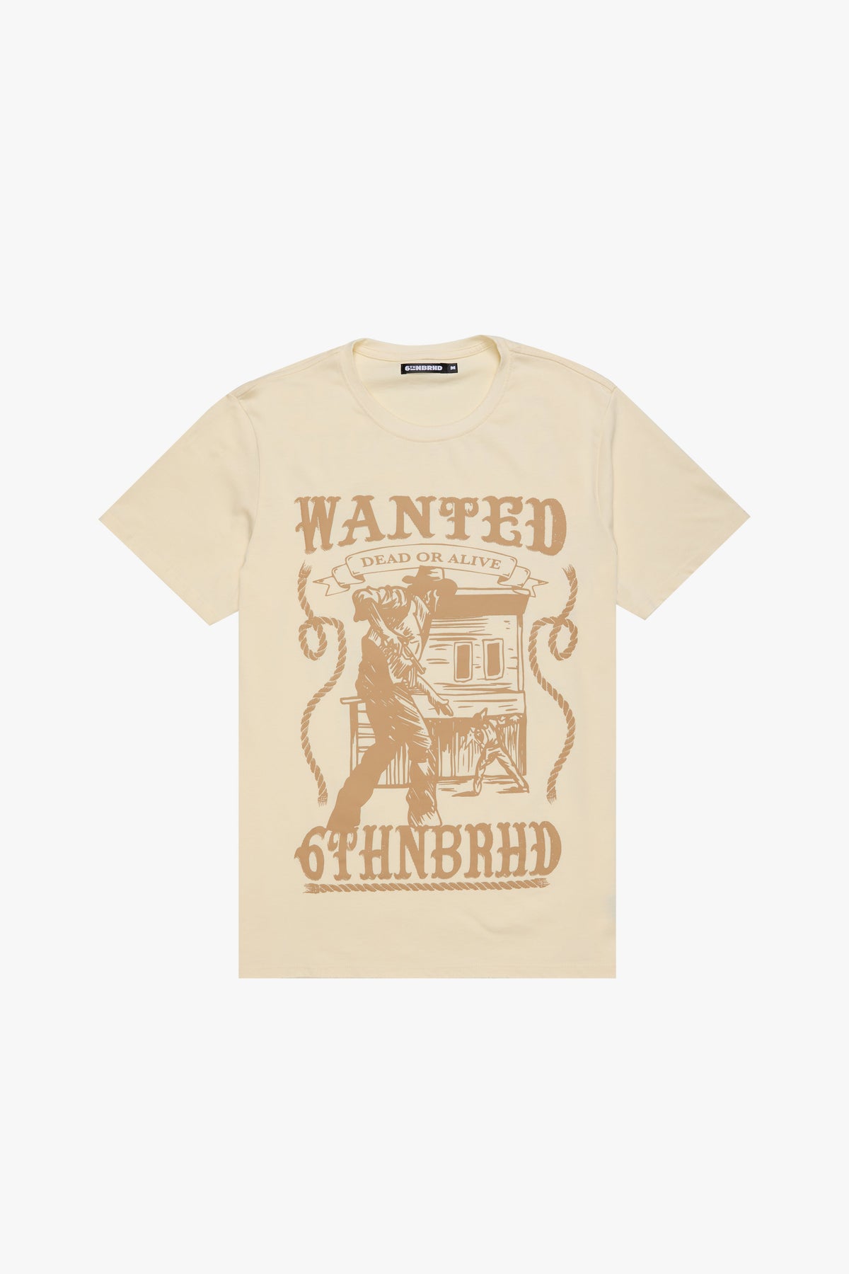 6thNBRHD TEE "CAUTION" CREAM