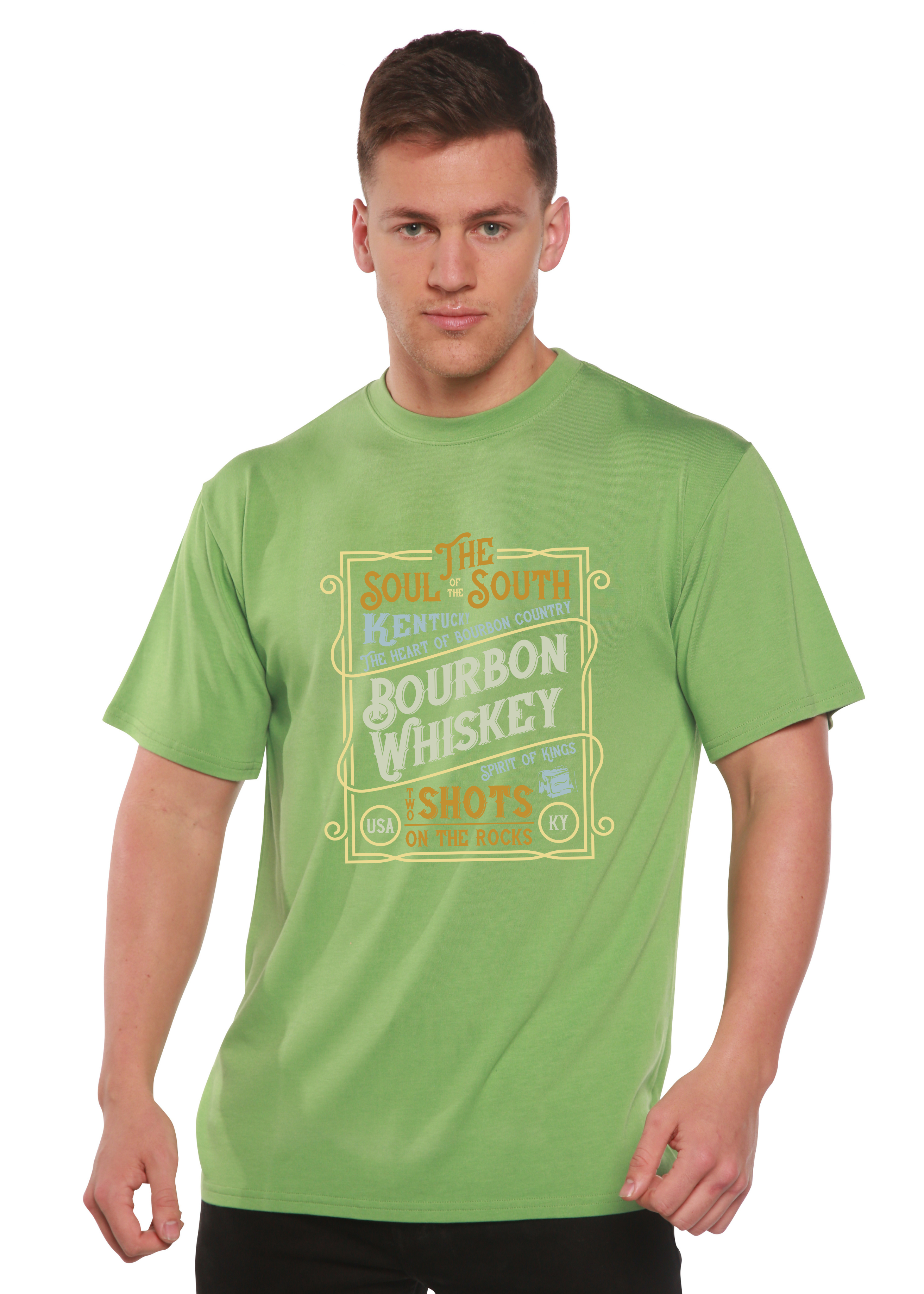 Bourbon Whiskey Men's Bamboo Viscose/Organic Cotton Short Sleeve Graphic T-Shirt