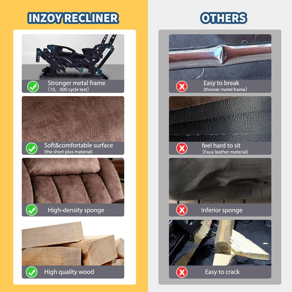 INZOY Recliner Vibration Vibrating Overstuffed