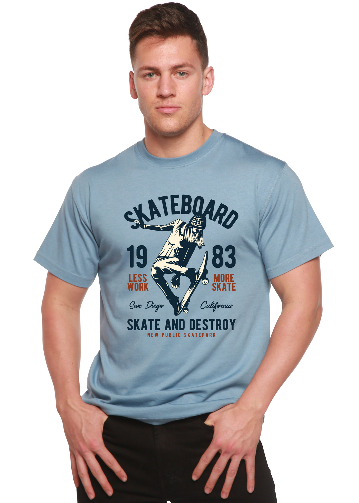 Skateboard 1983 Men's Bamboo Viscose/Organic Cotton Short Sleeve Graphic T-Shirt