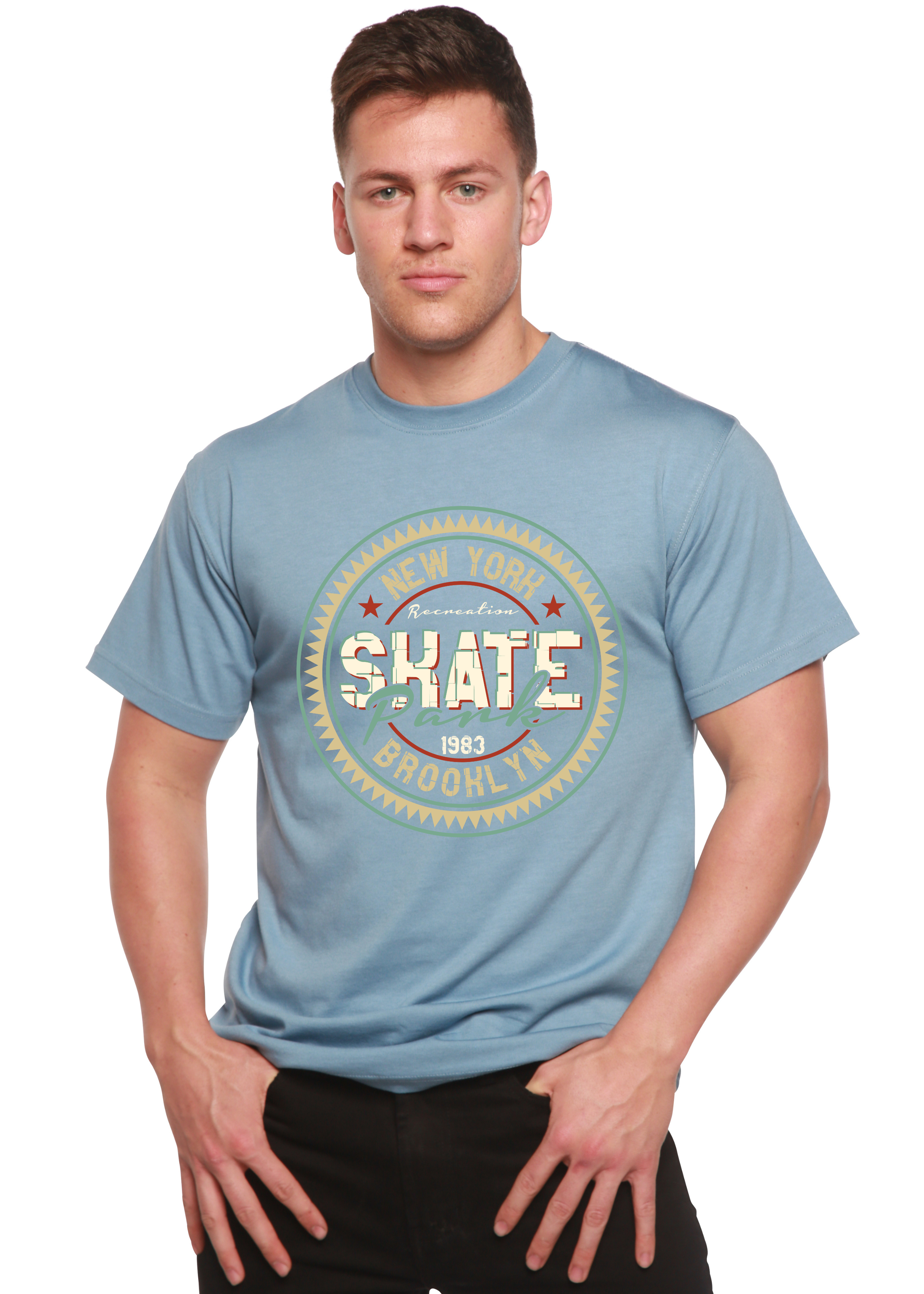 New York Skate Pank Men's Bamboo Viscose/Organic Cotton Short Sleeve Graphic T-Shirt