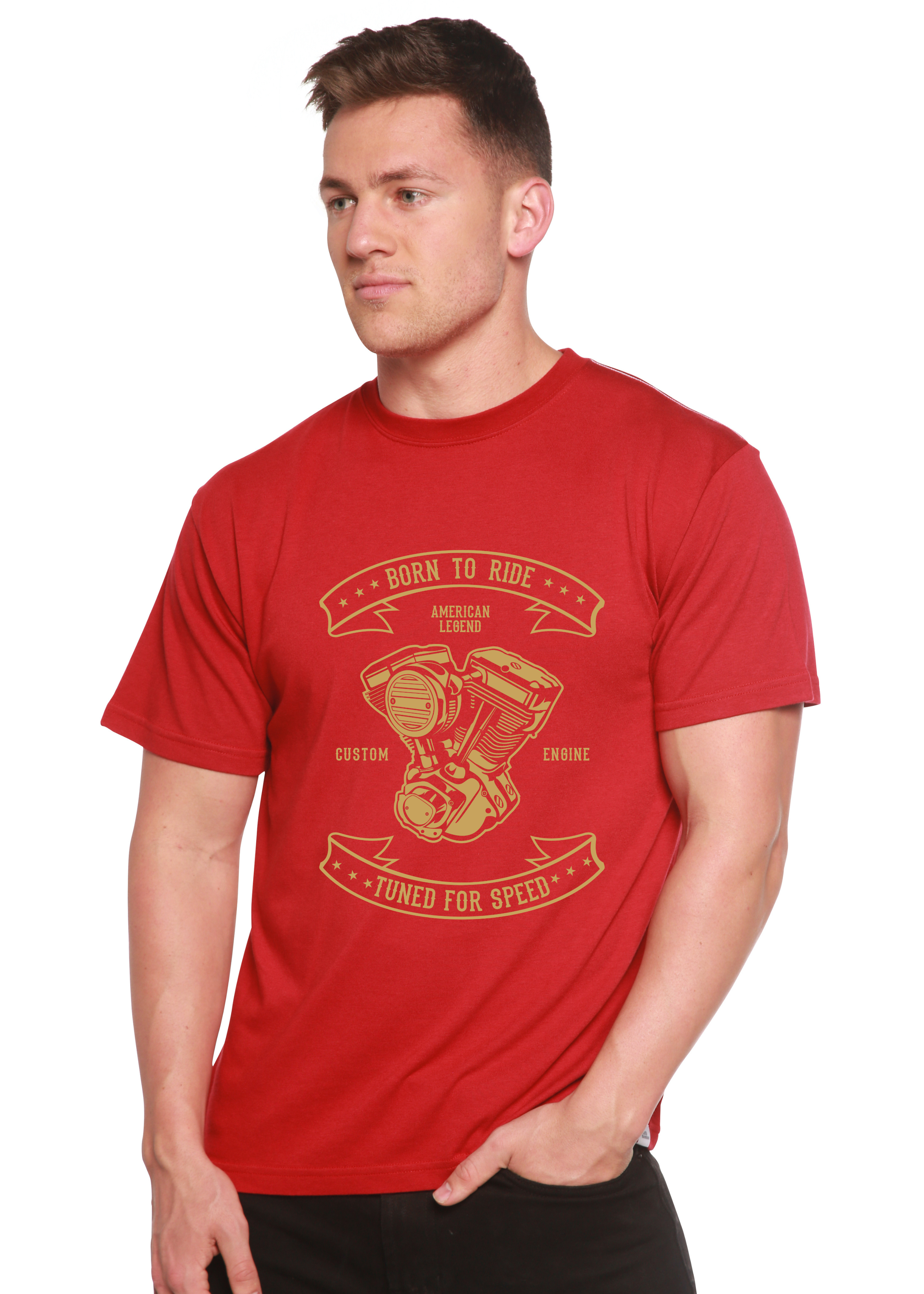 Born To Ride Men's Bamboo Viscose/Organic Cotton Short Sleeve Graphic T-Shirt