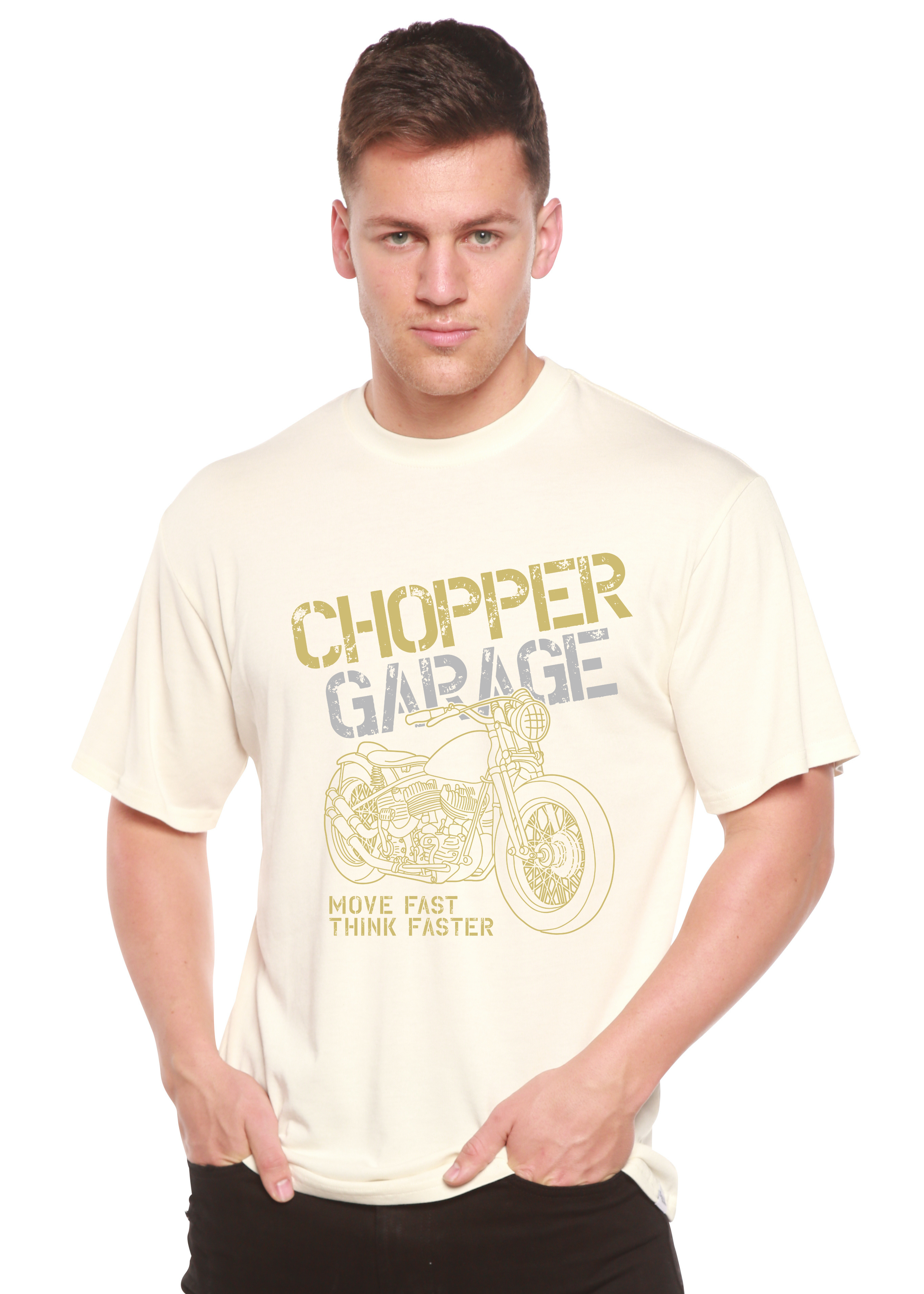 Chopper Garage Men's Bamboo Viscose/Organic Cotton Short Sleeve Graphic T-Shirt