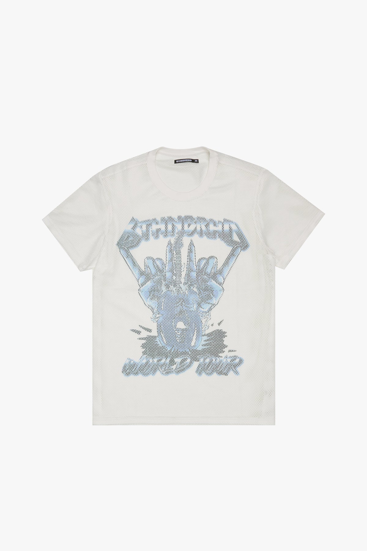 6thNBRHD MESH TEE "HARD ROCK" WHITE