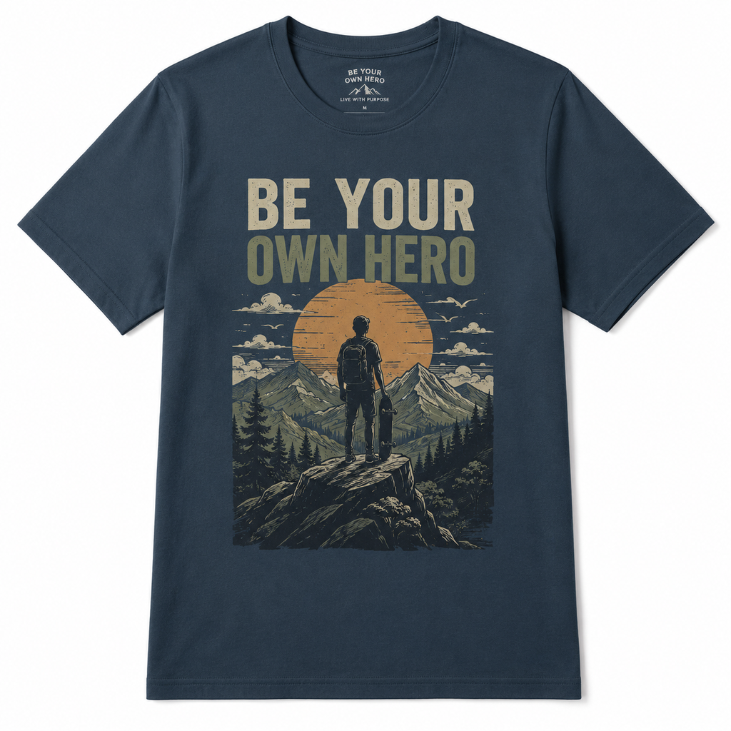 Be Your Own Hero Men's Graphic T-Shirt Bamboo Viscose Organic Cotton Short Sleeve Crew Neck Casual Tee