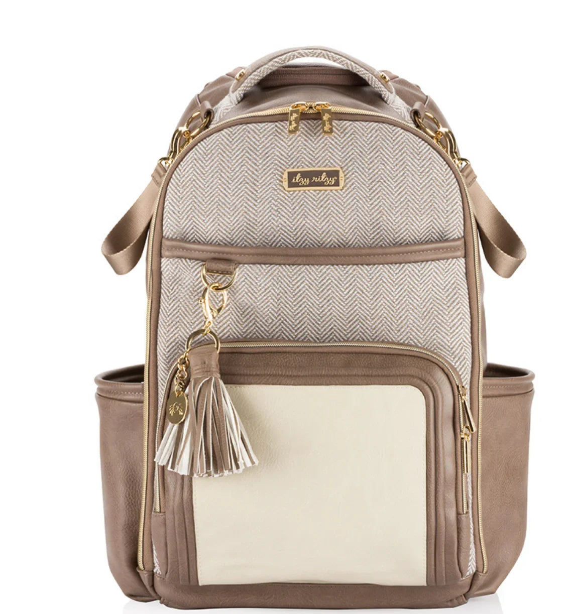 Itzy Ritzy Boss Plus Diaper Bag Backpack, Vanilla Latte