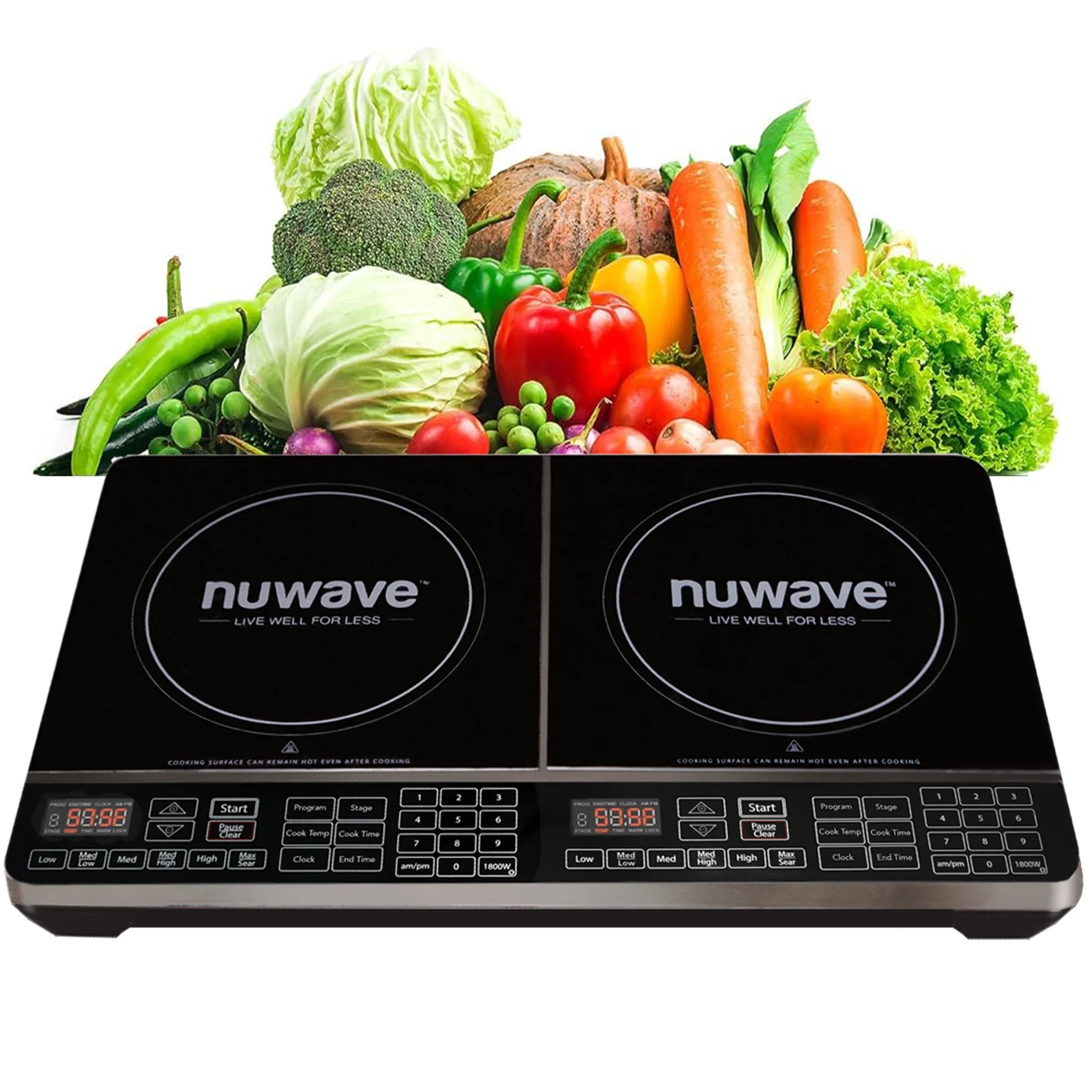 NuWave Electric Double Induction Cooktop 8” Portable Ultrathin with Sensor Touch Precision Induction Cooktop Burner, Home