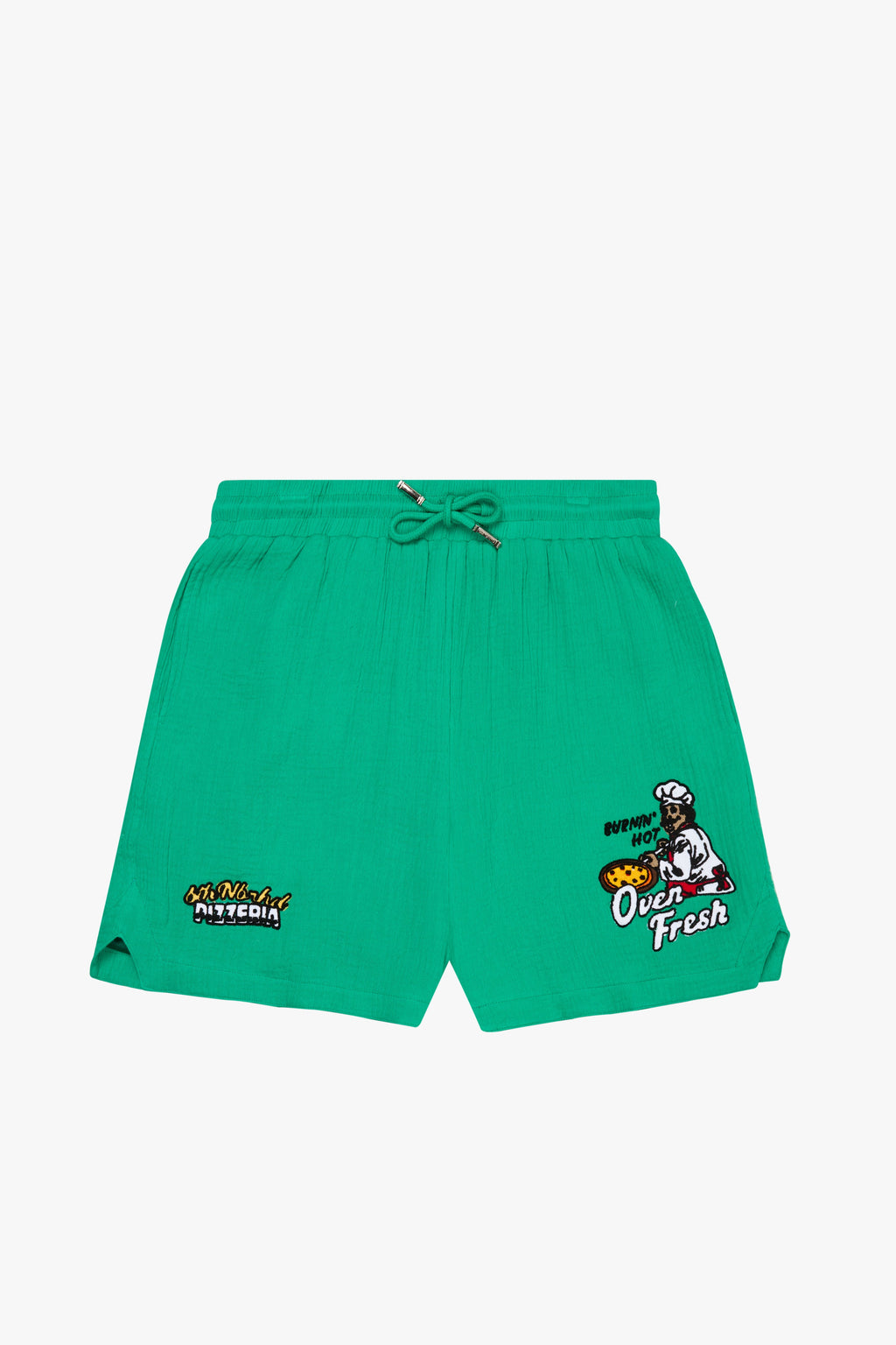 6thNBRHD SHORTS "NBRHD PIZZA" GREEN
