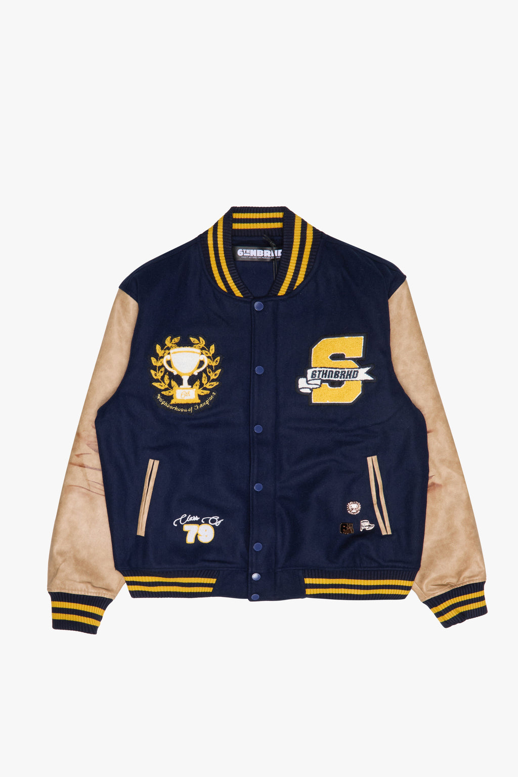 "IVY" VARSITY JACKET - NAVY