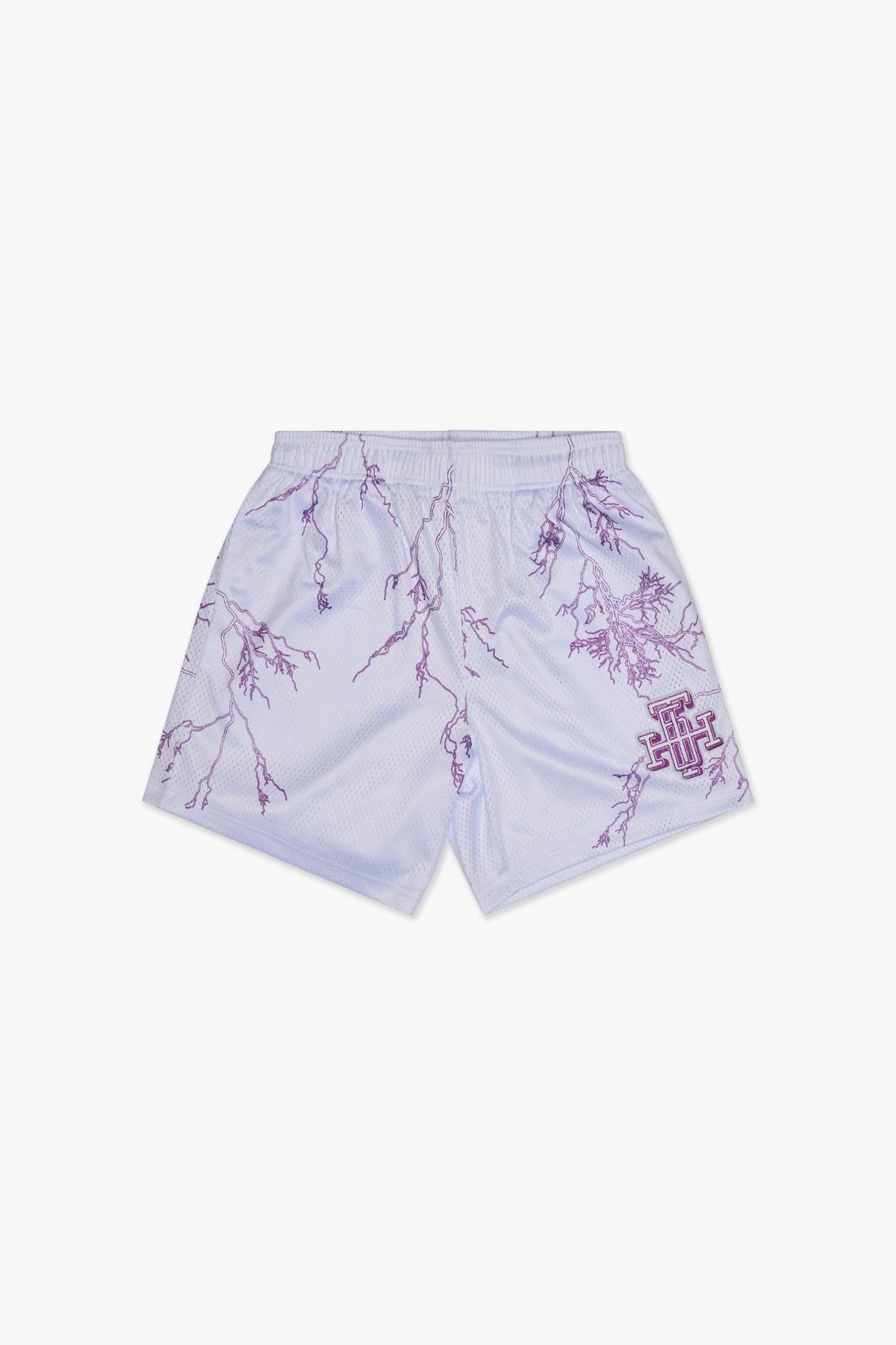 "TRY-OUTS" MESH SHORTS - WHITE PURPLE