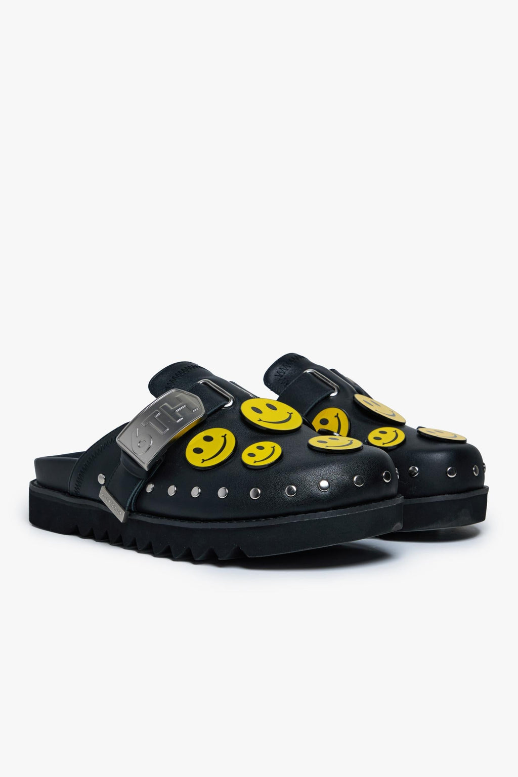 SKIP LEATHER MULE - BLACK