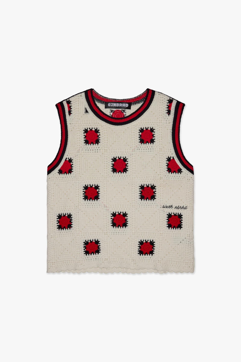 "ANTALIA" KNIT TANKTOP - CREAM - BLACK