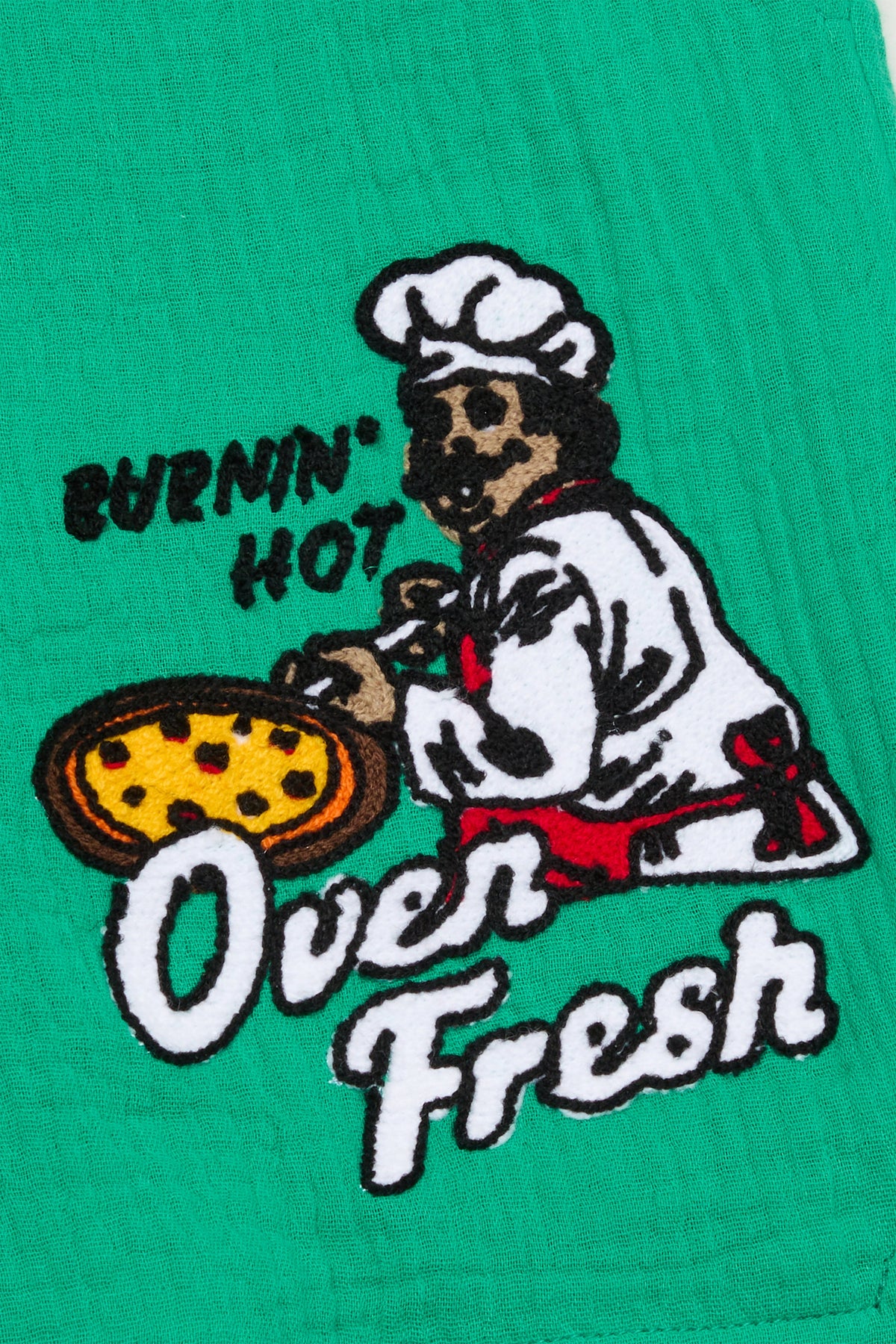 6thNBRHD SHORTS "NBRHD PIZZA" GREEN