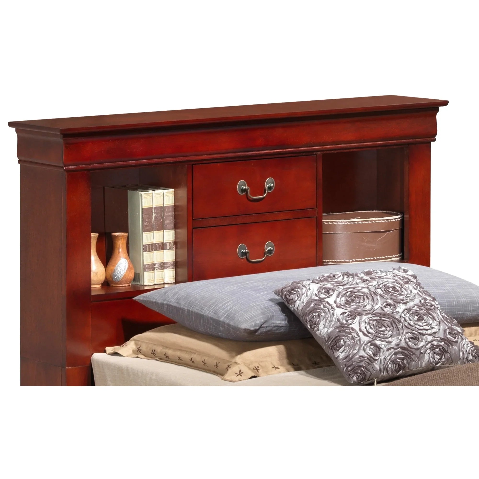 Glory Furniture Louis Phillipe Twin Storage Bed in Cherry
