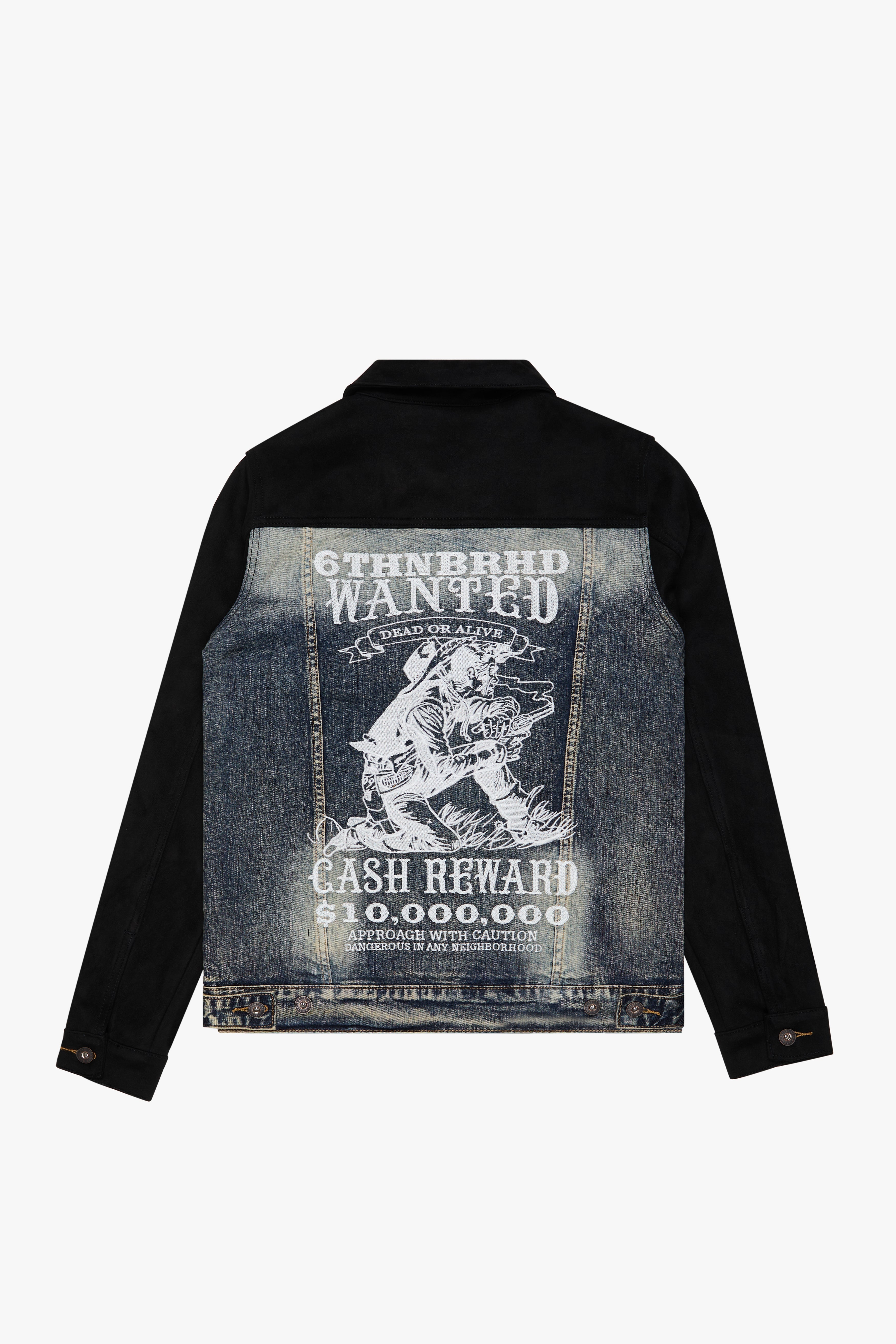 6thNBRHD JACKET "BOUNTY HUNTER" -BLUE WASH/BLACK