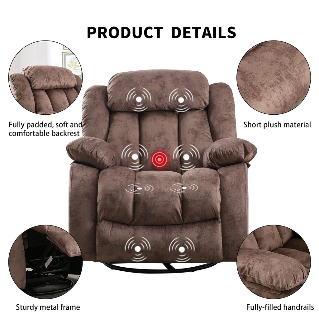 INZOY Recliner Vibration Vibrating Overstuffed