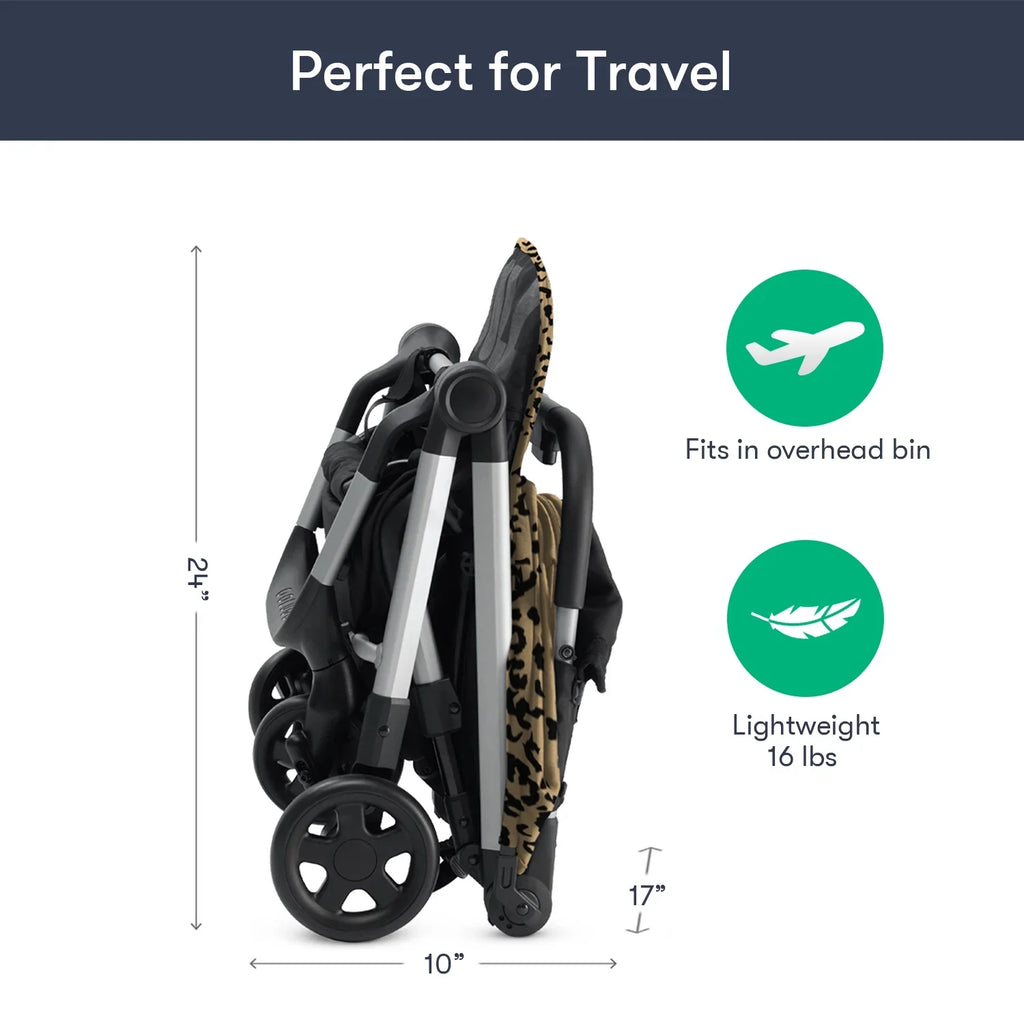 Colugo Compact Stroller - One Hand Fold Lightweight Stroller, Travel Stroller with Rain Cover, Backpack and Cup Holder, Wild Child