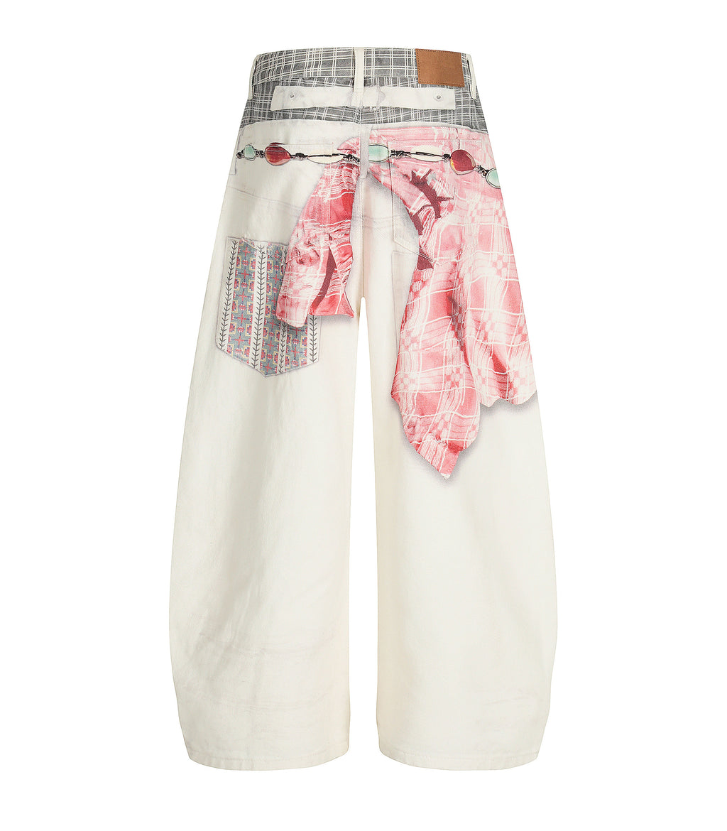 PINK SAGGED DENIM