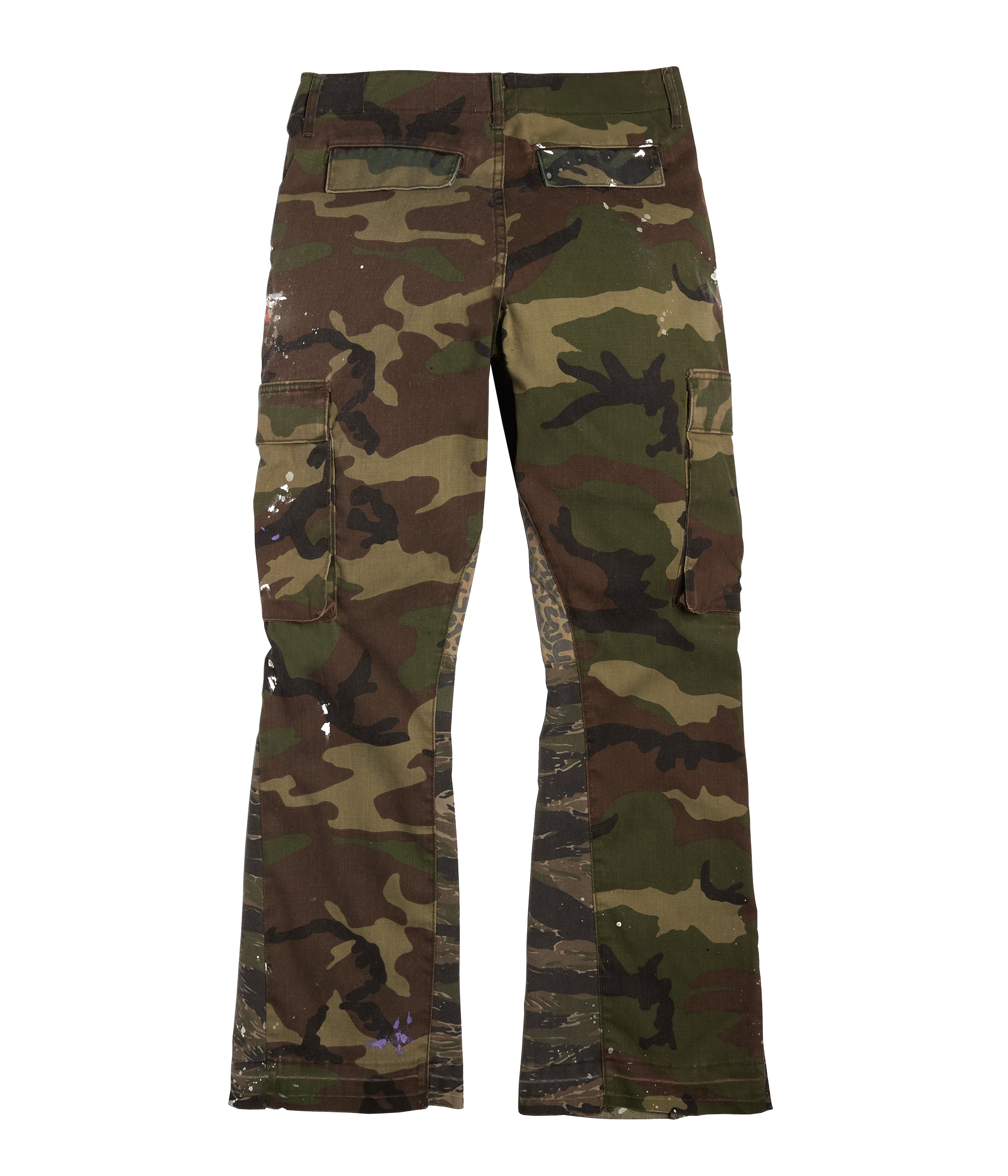 CAMO SPLIT FLARE DENIM