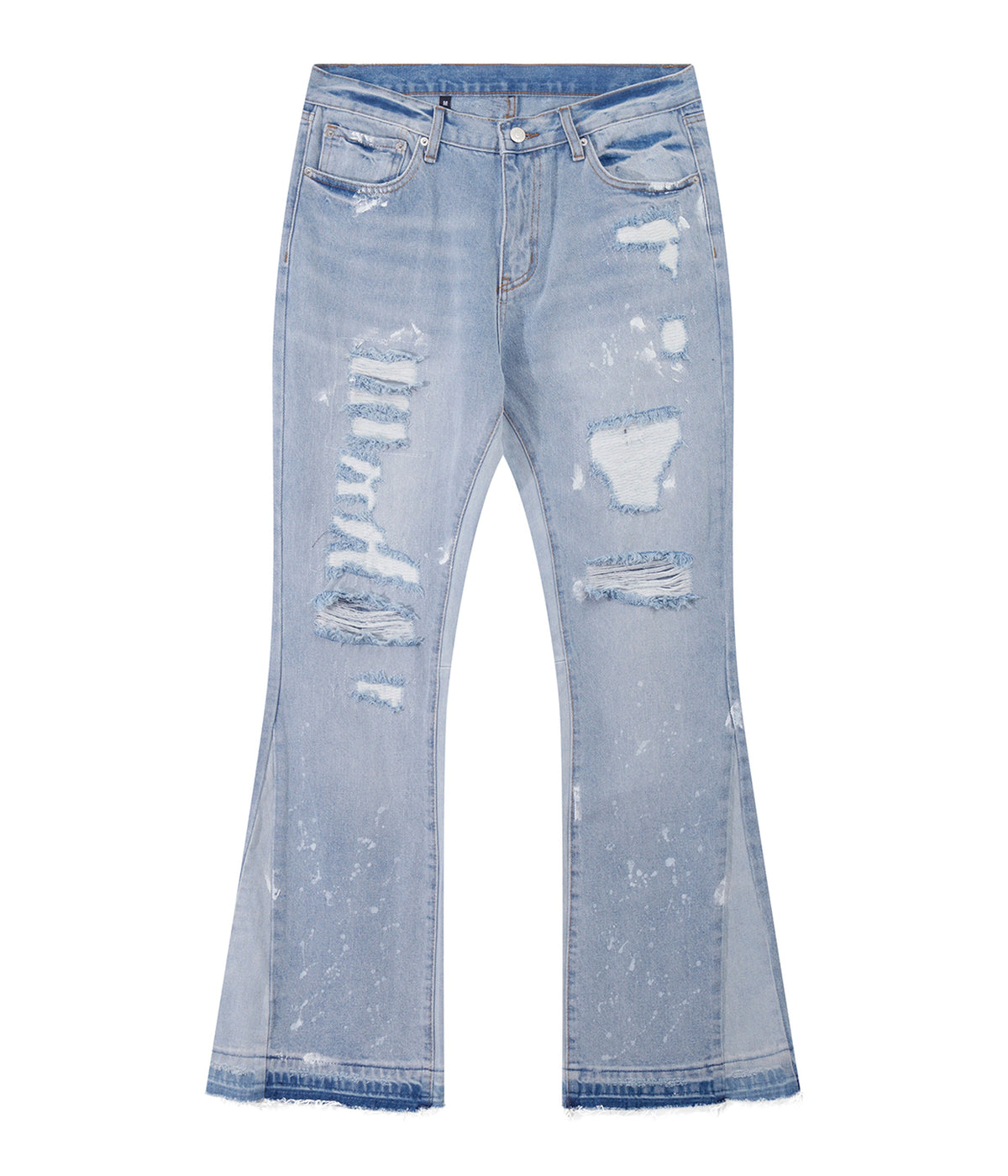 SKY DISTRESSED SPLIT FLARE DENIM