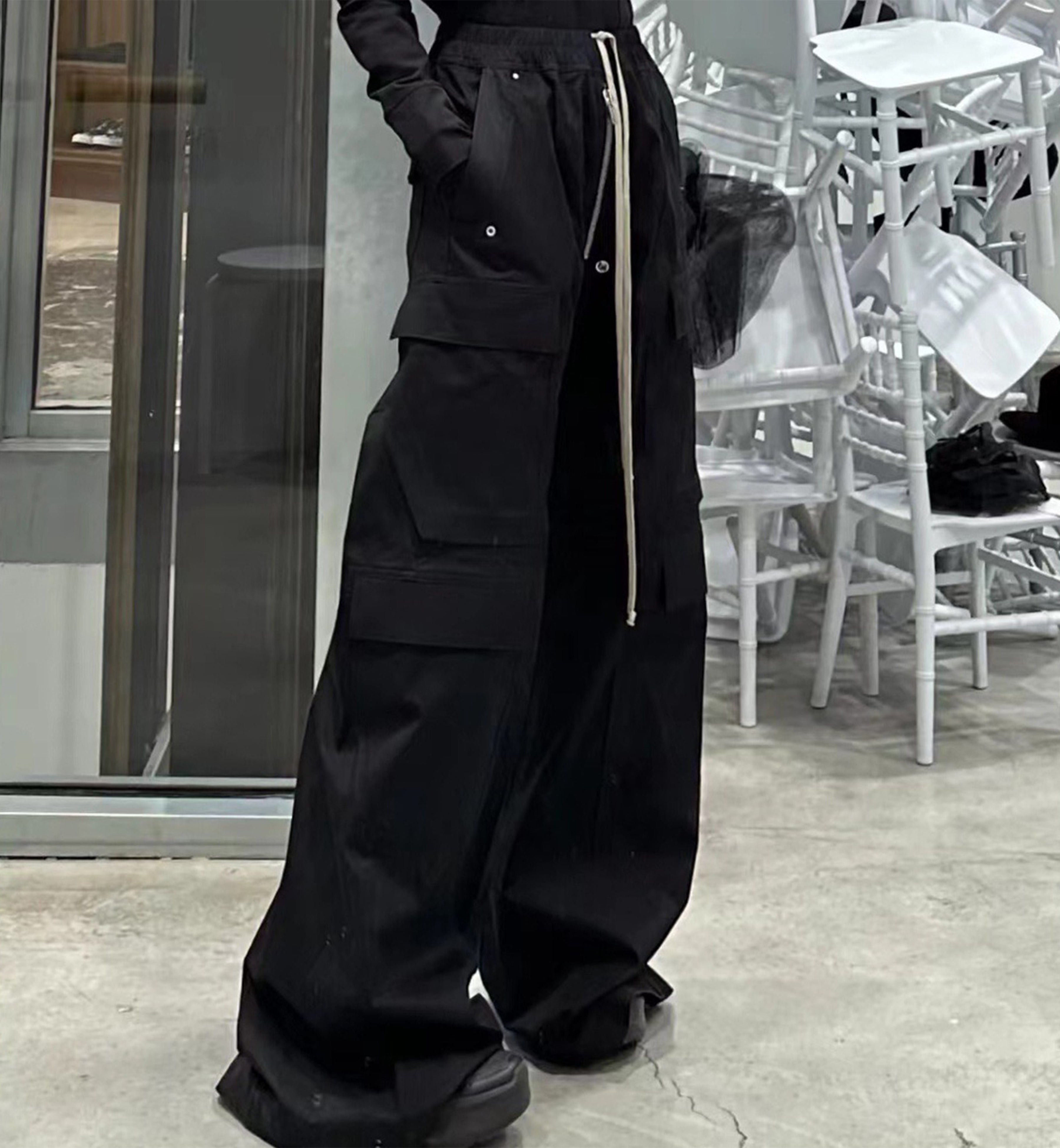 NYLON DRAWSTRING CARGO PANTS