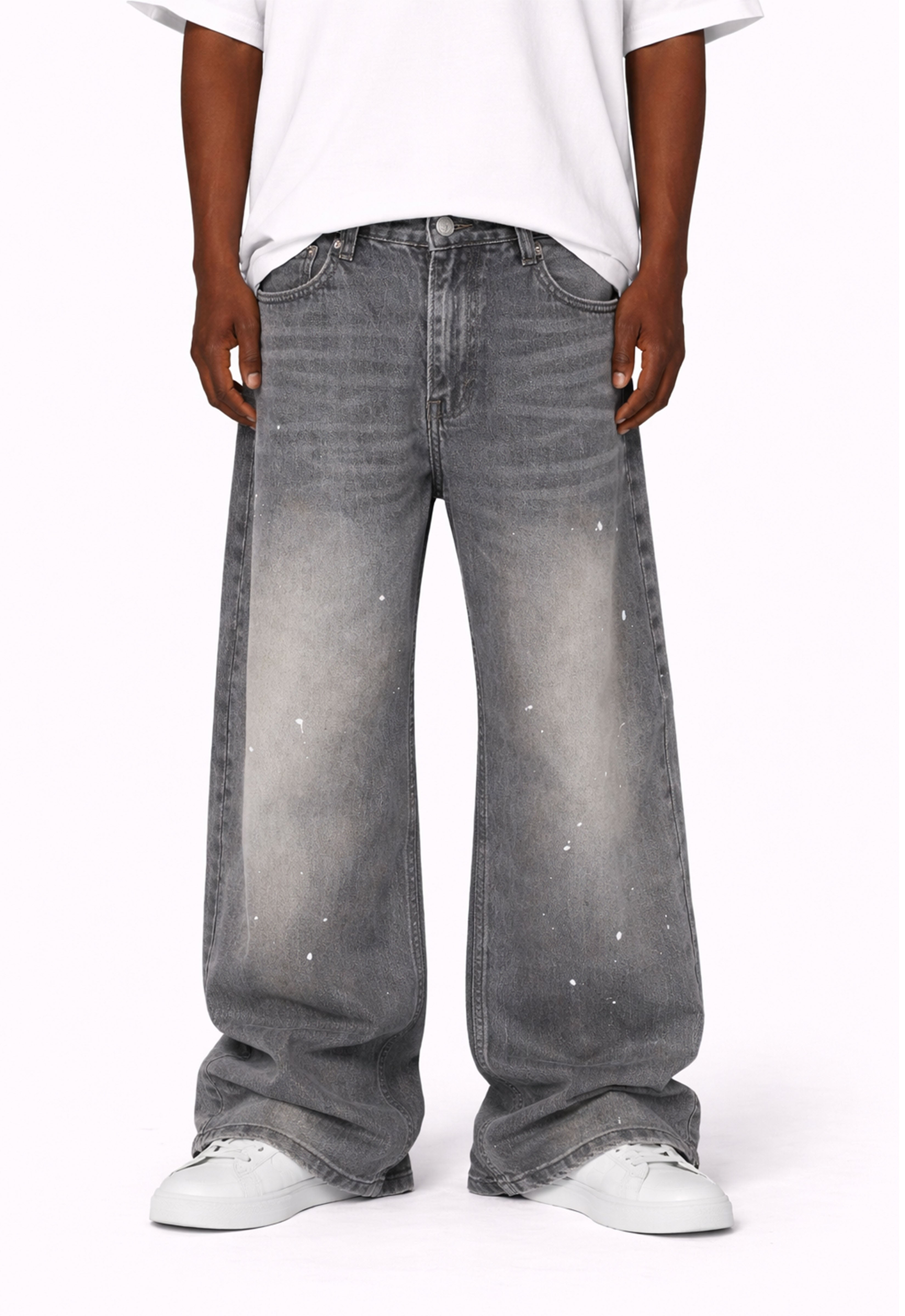 SLATE WIDEBOY SPLATTER DENIM