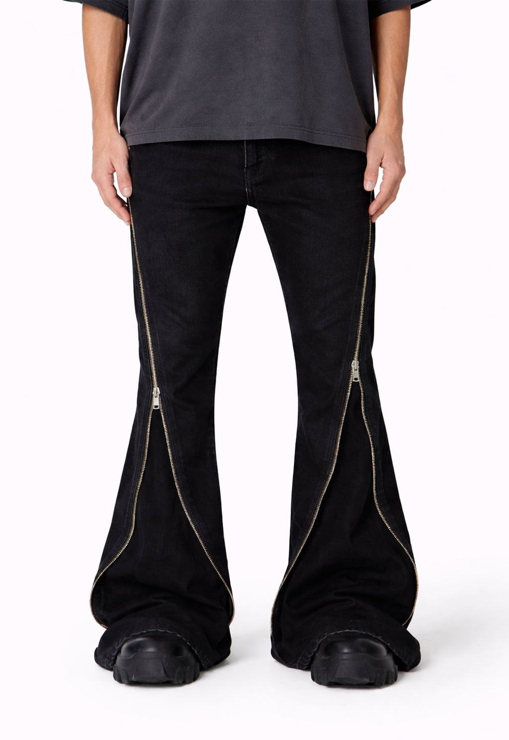 DIAMOND ZIP FLARE DENIM