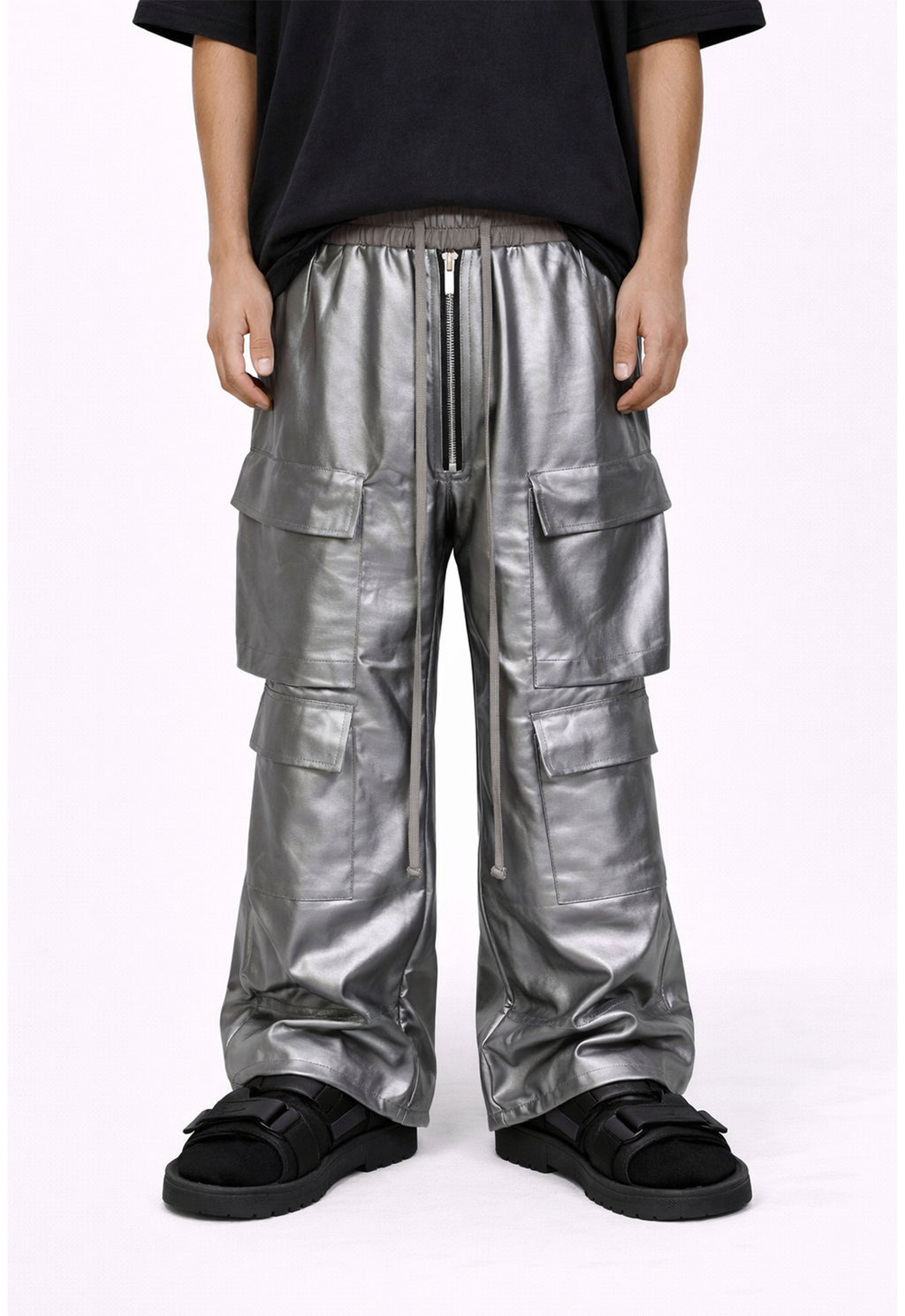 METTALIC FLOW CARGO PANTS
