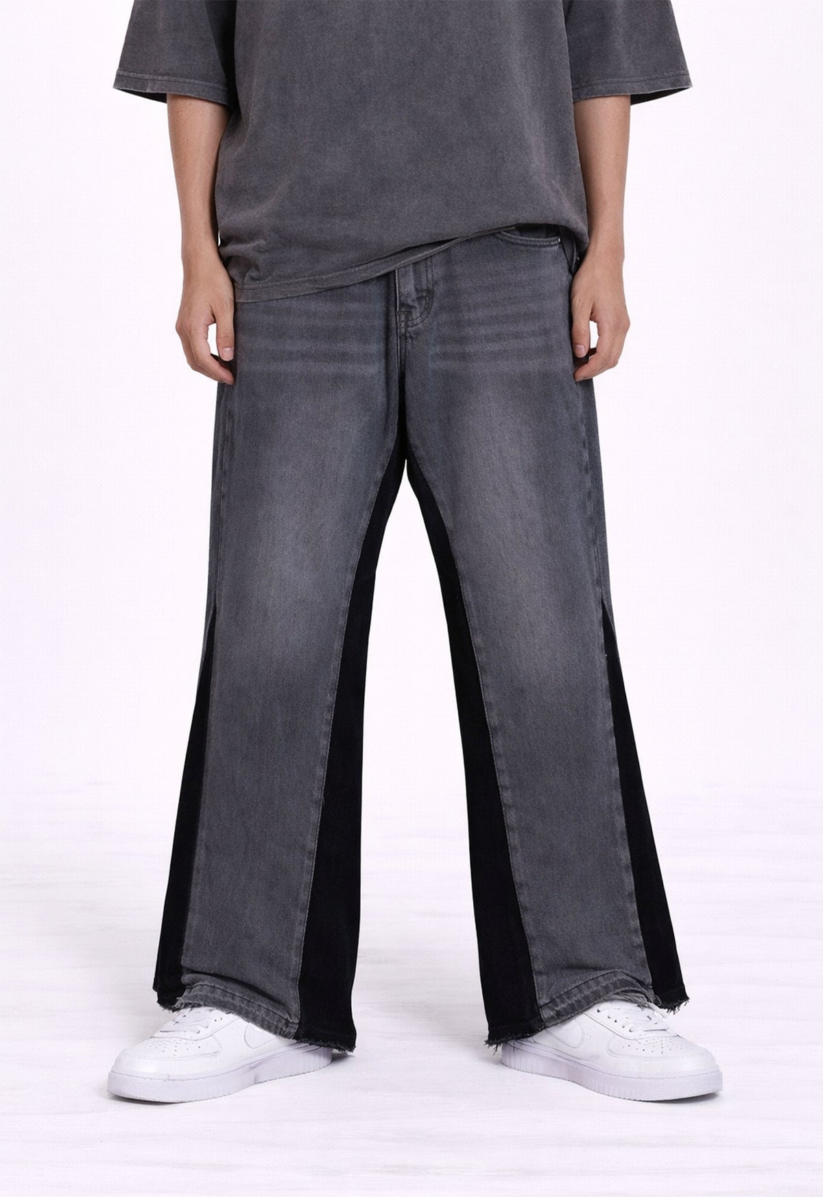 CHARCOAL SPLIT DENIM