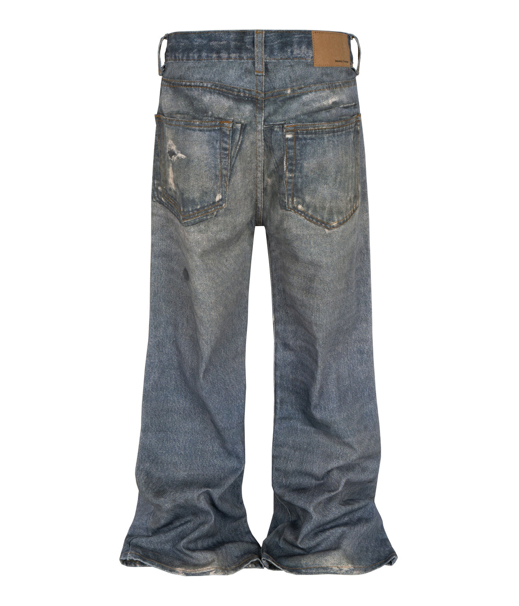 WIDEBOY DISTRESS PRINT DENIM