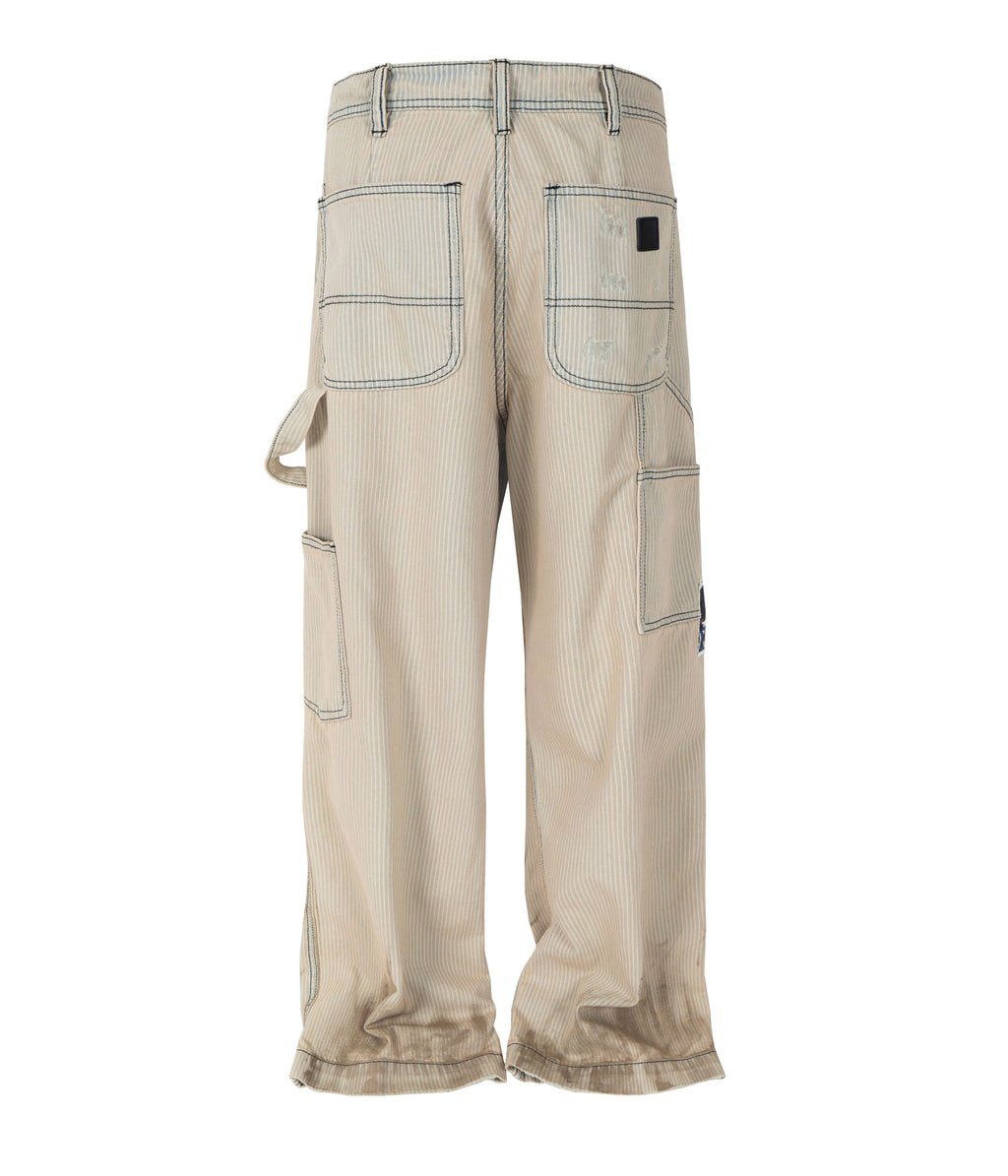 PINSTRIPE DESTROYED DENIM