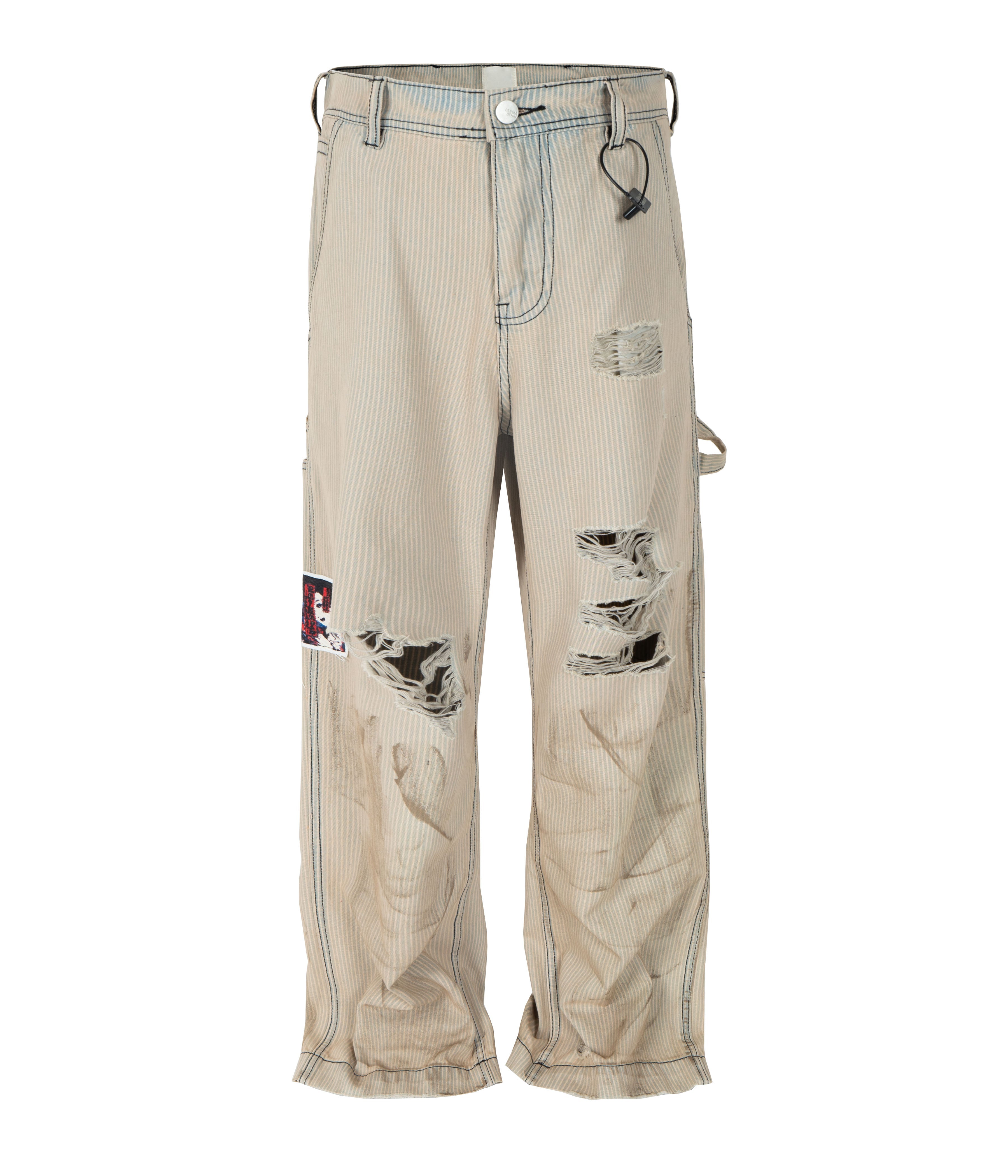 PINSTRIPE DESTROYED DENIM