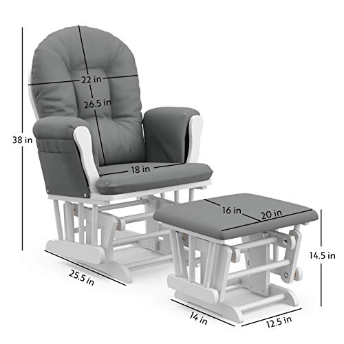 Storkcraft Custom Glider Ottoman White