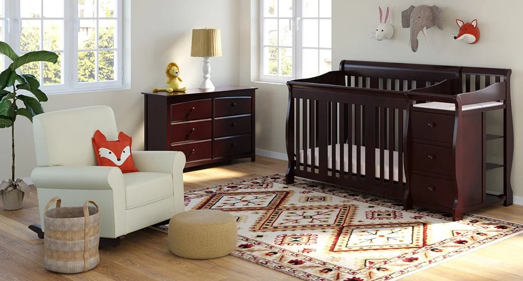 Storkcraft Portofino 5-in-1 Convertible Baby Crib and Changer, Espresso