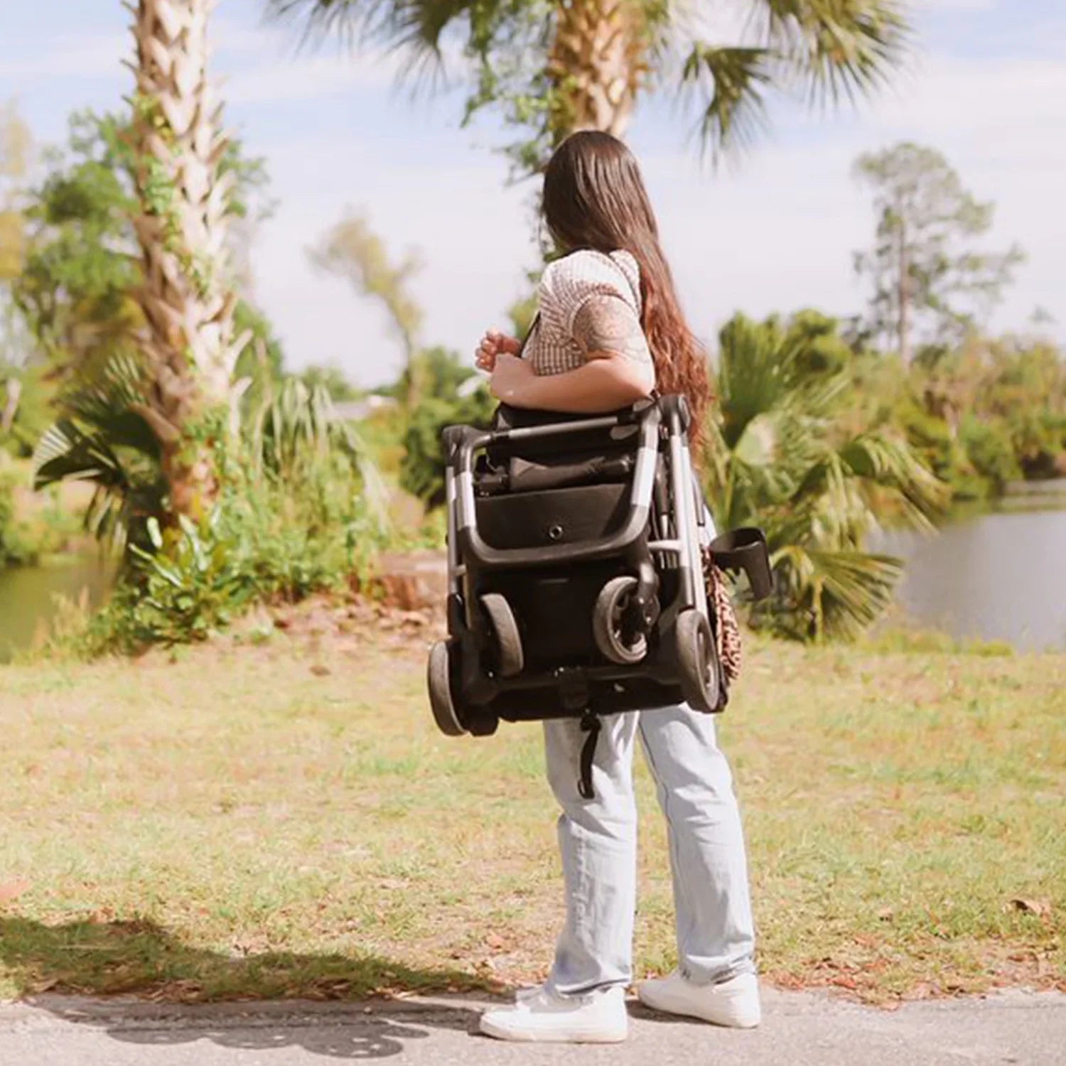 Colugo Compact Stroller - One Hand Fold Lightweight Stroller, Travel Stroller with Rain Cover, Backpack and Cup Holder, Wild Child