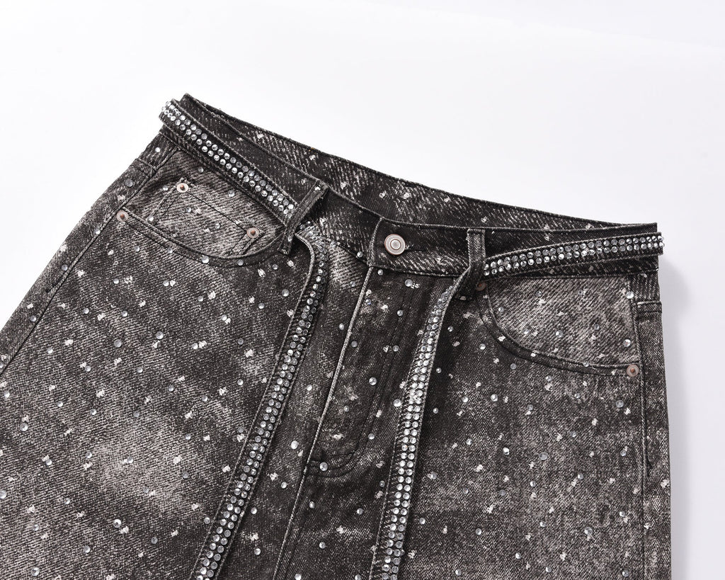 NOIR RHINESTONE DENIM