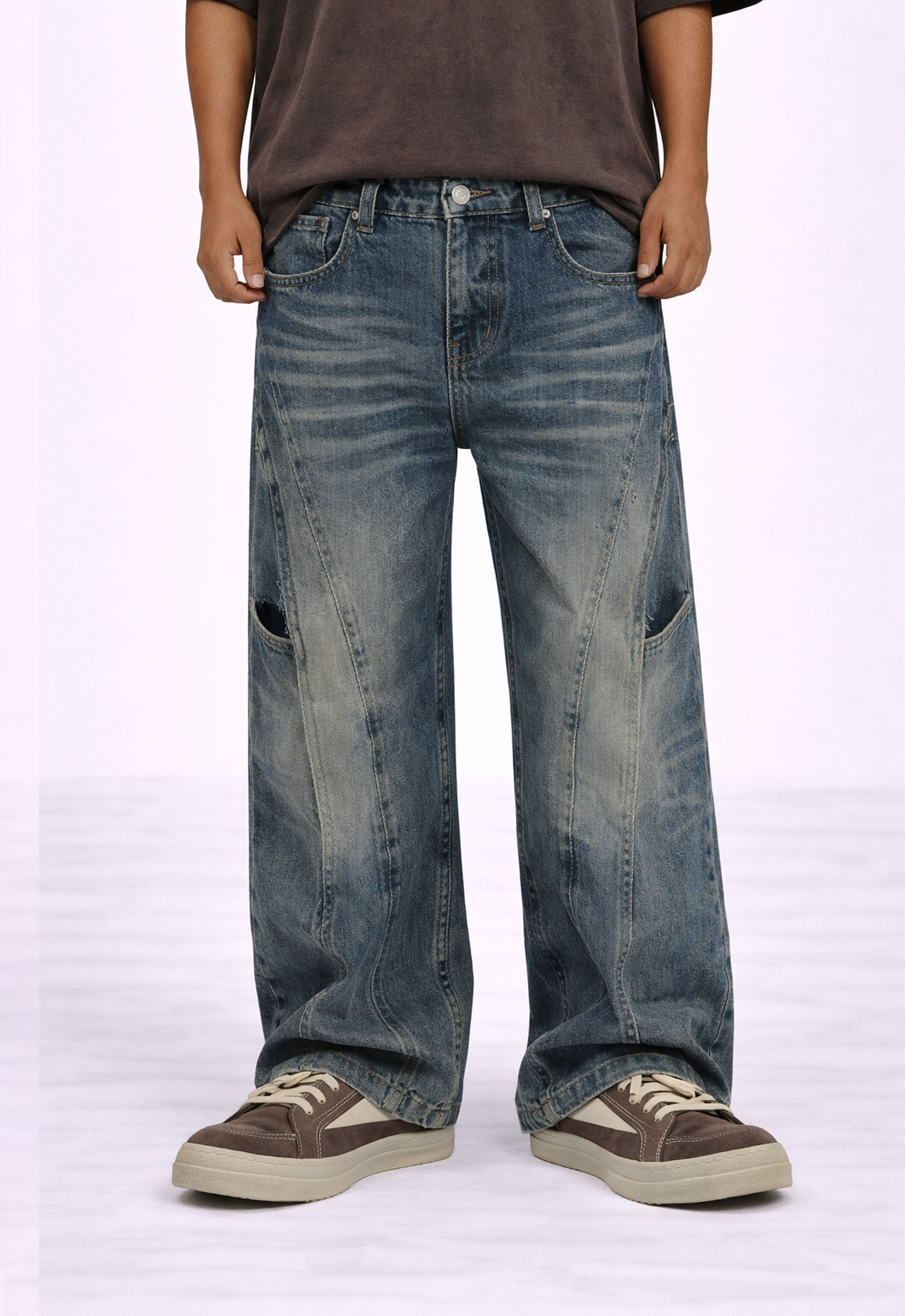 WIDEBOY CONTRAST PANEL DENIM