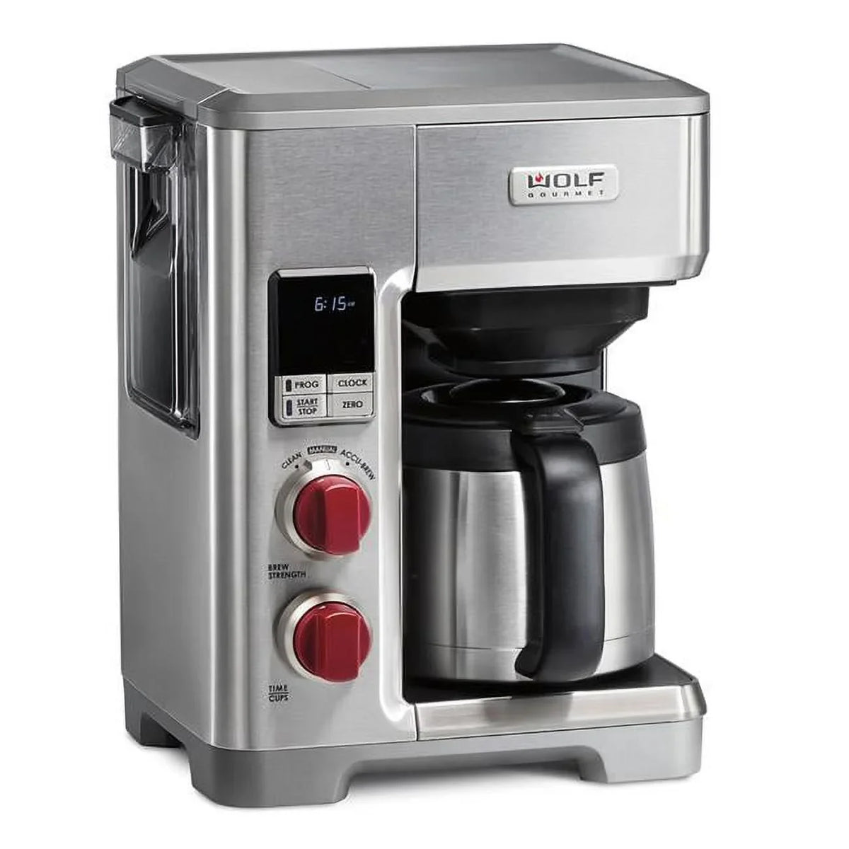 Gourmet Automatic Drip Coffeemaker with Red Knobs