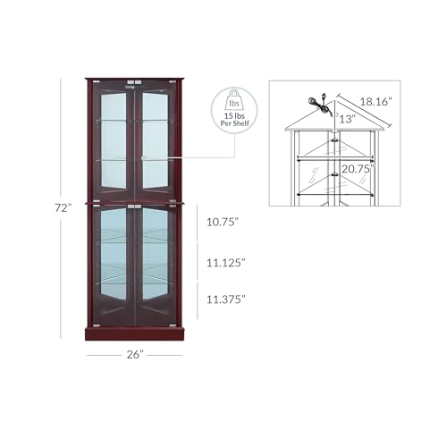 BELLEZE Lighted Cabinet Tempered Shelves